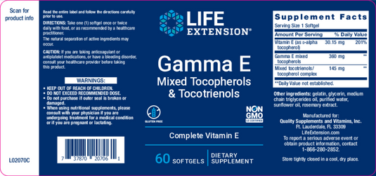 Super Vitamin E Mixed Tocopherols & Tocotrienols